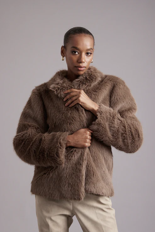 Ariana Faux Fur Jacket - Cocoa